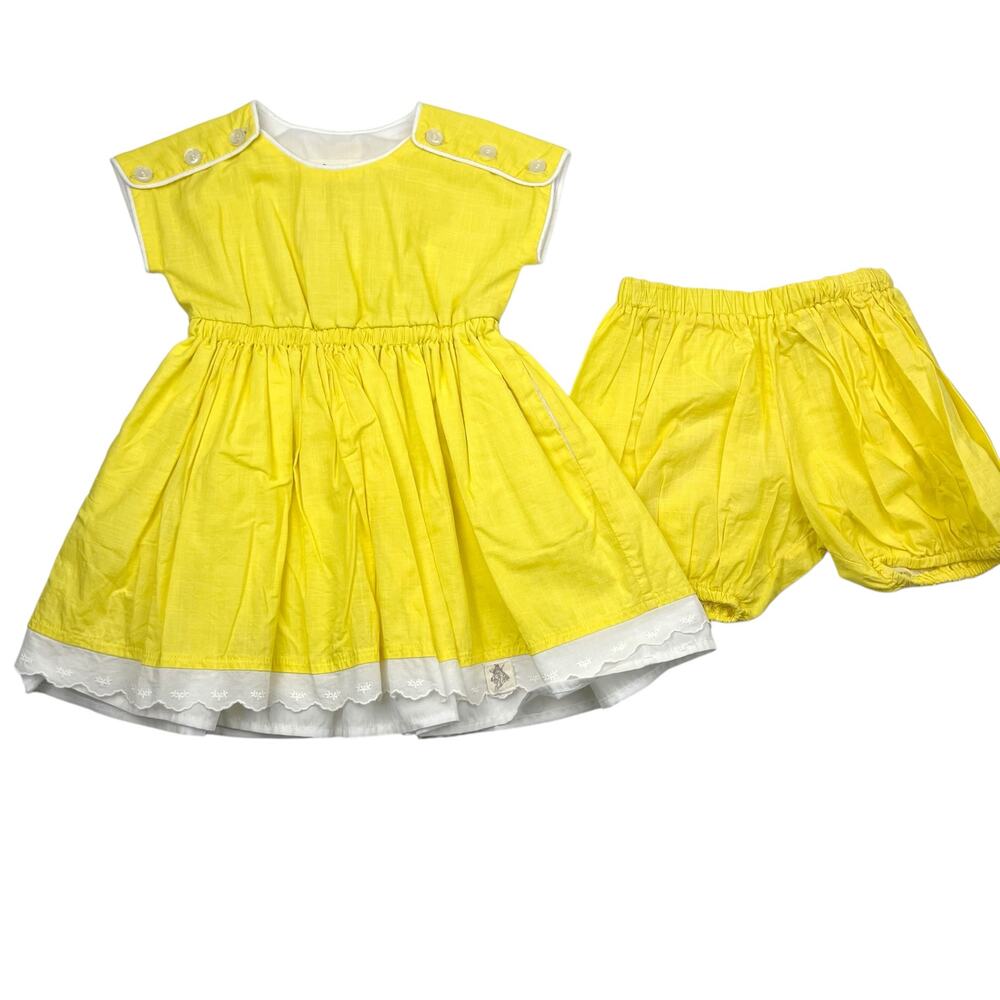 Bijou Sauvage Yellow Dress & Bloomers Set